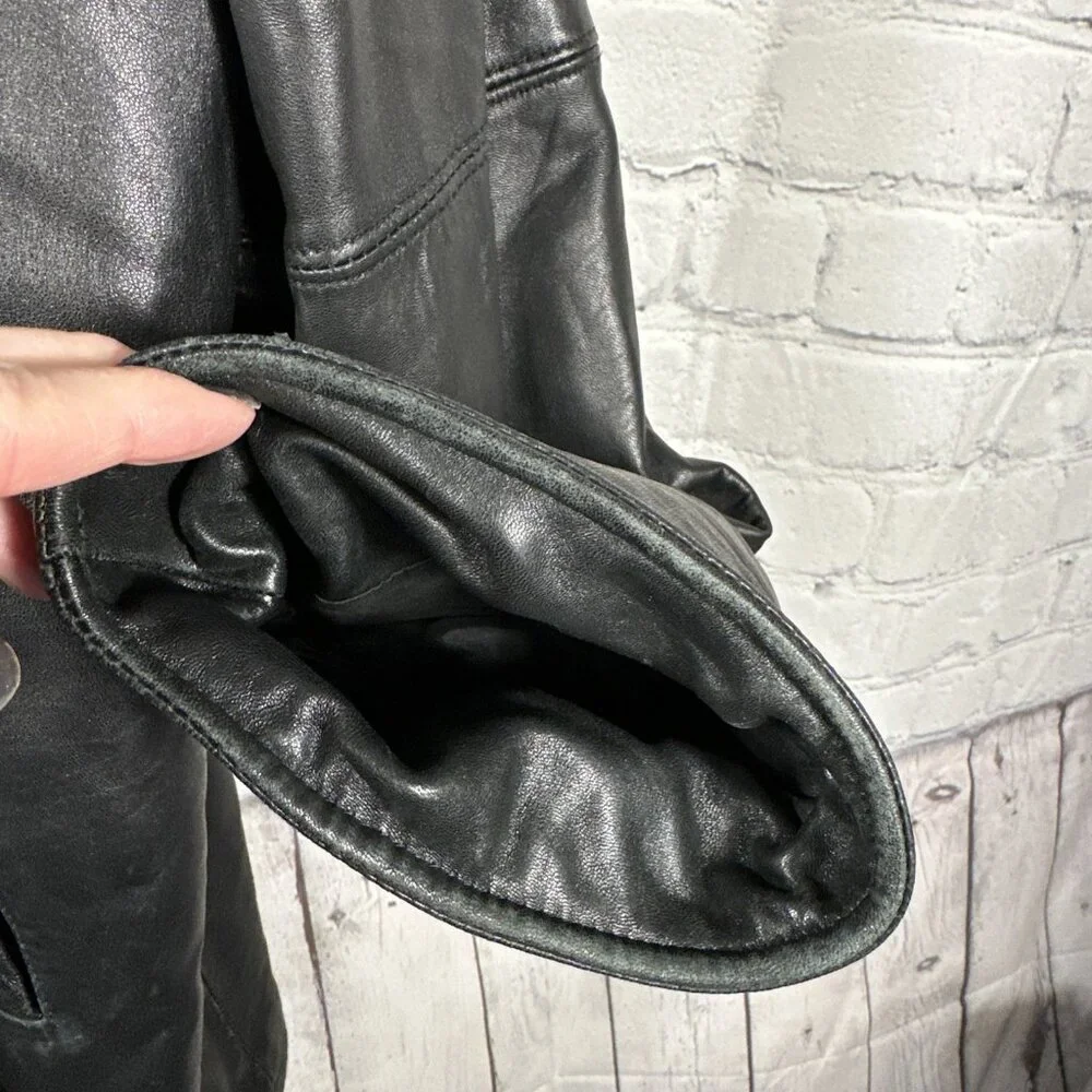 Vintage Tibor Leather Jacket 3X Womens Black Thinsulate Coat Removable Liner‎